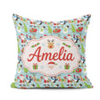 Custom Name Cute Santa Penguin Reindeer Sleigh Seamless Pattern Square Filled Cushion Throw Pillow Sofa Bed Home Decor Zip Washable UK Made