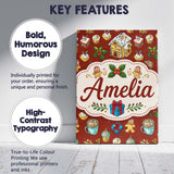 Personalised Name Gingerbread House Cupcake Custom  Bespoke Interior Contemporary Canvas Wall Art Print Decor Picture Ready to Hang