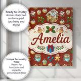 Personalised Name Gingerbread House Cupcake Custom  Bespoke Interior Contemporary Canvas Wall Art Print Decor Picture Ready to Hang