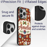Gingerbread House Cupcake Candy Printed Design Custom Name Protective Phone Case Mobile Cover Durable Everyday Smartphone Shock Resistant