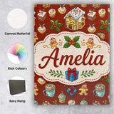 Personalised Name Gingerbread House Cupcake Custom  Bespoke Interior Contemporary Canvas Wall Art Print Decor Picture Ready to Hang