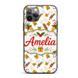 Christmas Candy Cane Ice Cream Cone Holly Gift Custom Name Protective Phone Case Mobile Cover Durable Everyday Smartphone Shock Resistant