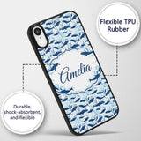 Beige Whale Ocean Seamless Pattern Soft Marine Custom Name Protective Phone Case Mobile Cover Durable Everyday Smartphone Shock Resistant