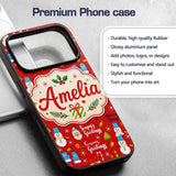 Merry Christmas Santa Snowman Candy Greeting Custom Name Protective Phone Case Mobile Cover Durable Everyday Smartphone Shock Resistant