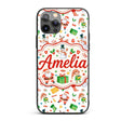 Watercolor Santa Reindeer Snowman Elf Seamless Custom Name Protective Phone Case Mobile Cover Durable Everyday Smartphone Shock Resistant