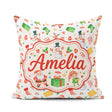 Custom Name Watercolor Santa Reindeer Snowman Elf Pattern Lovely Square Filled Cushion Throw Pillow Sofa Bed Home Decor Zip Washable UK Made