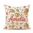 Custom Name Watercolor Christmas Cookies Candy Envelope Seamless Square Filled Cushion Throw Pillow Sofa Bed Home Decor Zip Washable UK Made
