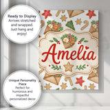 Personalised Name Watercolor Christmas Custom  Modern Room Accent Elegant Feature Canvas Wall Art Print Decor Picture Ready to Hang