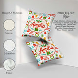 Custom Name Winter Holidays Snowman Gift Bag Gingerbread Pattern Square Filled Cushion Throw Pillow Sofa Bed Home Decor Zip Washable UK Made
