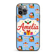 Cute Santa Reindeer Gingerbread Merry Christmas Custom Name Protective Phone Case Mobile Cover Durable Everyday Smartphone Shock Resistant