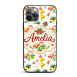Watercolor Christmas Gift Candle Poinsettia Bell Custom Name Protective Phone Case Mobile Cover Durable Everyday Smartphone Shock Resistant