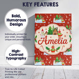 Personalised Name Cute Snowman Winter Custom Modern Room Accent Creative Decorator Style Canvas Wall Art Print Decor Picture Ready to Hang
