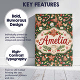 Personalised Name Watercolor Christmas Custom  Modern Room Accent Elegant Feature Canvas Wall Art Print Decor Picture Ready to Hang