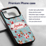 Cool Santa Reindeer Skateboard Christmas Seamless Custom Name Protective Phone Case Mobile Cover Durable Everyday Smartphone Shock Resistant