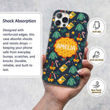 Christmas Sweater Candle Gift Candy Cane Seamless Custom Name Protective Phone Case Mobile Cover Durable Everyday Smartphone Shock Resistant