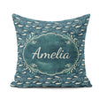 Custom Name Dark Blue Whale Seamless Pattern Ocean Marine Animal Square Filled Cushion Throw Pillow Sofa Bed Home Decor Zip Washable UK Made