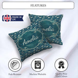 Custom Name Dark Blue Whale Seamless Pattern Ocean Marine Animal Square Filled Cushion Throw Pillow Sofa Bed Home Decor Zip Washable UK Made