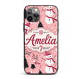 Cute Snowman Candy Cane Christmas Tree Seamless Custom Name Protective Phone Case Mobile Cover Durable Everyday Smartphone Shock Resistant