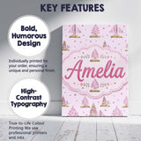 Personalised Name Watercolor Pink Winter Custom  Unique Gift Idea Elegant Feature Canvas Wall Art Print Decor Picture Ready to Hang