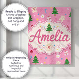 Personalised Name Cute Christmas Cookie Custom  Modern Room Accent Elegant Feature Canvas Wall Art Print Decor Picture Ready to Hang