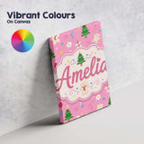 Personalised Name Cute Christmas Cookie Custom  Modern Room Accent Elegant Feature Canvas Wall Art Print Decor Picture Ready to Hang