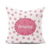 Custom Name Simple Pink Polka Dot Winter Seamless Pattern Lovely Square Filled Cushion Throw Pillow Sofa Bed Home Decor Zip Washable UK Made