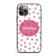 Simple Pink Snowflake Polka Dot Winter Seamless Custom Name Protective Phone Case Mobile Cover Durable Everyday Smartphone Shock Resistant