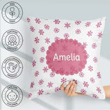 Custom Name Simple Pink Polka Dot Winter Seamless Pattern Lovely Square Filled Cushion Throw Pillow Sofa Bed Home Decor Zip Washable UK Made