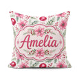 Custom Name Watercolor Poinsettia Berry Pine Christmas Seamless Square Filled Cushion Throw Pillow Sofa Bed Home Decor Zip Washable UK Made