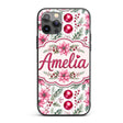 Watercolor Poinsettia Berry Pine Printed Design Custom Name Protective Phone Case Mobile Cover Durable Everyday Smartphone Shock Resistant