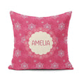 Custom Name Elegant Red Snowflake Winter Holiday Seamless Lovely Square Filled Cushion Throw Pillow Sofa Bed Home Decor Zip Washable UK Made