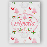 Personalised Name Cute Christmas Dove Holly Custom  Bespoke Interior Contemporary Canvas Wall Art Print Decor Picture Ready to Hang
