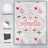 Personalised Name Cute Christmas Dove Holly Custom  Bespoke Interior Contemporary Canvas Wall Art Print Decor Picture Ready to Hang