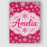 Personalised Name Elegant White Snowflake Custom  Bespoke Decorative Contemporary Canvas Wall Art Print Decor Picture Ready to Hang
