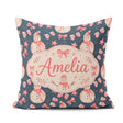 Custom Name Watercolor Snowman Mittens Bow Winter Pattern Lovely Square Filled Cushion Throw Pillow Sofa Bed Home Decor Zip Washable UK Made