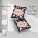 Custom Name Watercolor Snowman Mittens Bow Winter Pattern Lovely Square Filled Cushion Throw Pillow Sofa Bed Home Decor Zip Washable UK Made