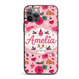 Cute Christmas Cats Gifts Baubles Holly Seamless Custom Name Protective Phone Case Mobile Cover Durable Everyday Smartphone Shock Resistant