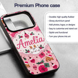 Cute Christmas Cats Gifts Baubles Holly Seamless Custom Name Protective Phone Case Mobile Cover Durable Everyday Smartphone Shock Resistant