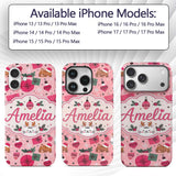 Cute Christmas Cats Gifts Baubles Holly Seamless Custom Name Protective Phone Case Mobile Cover Durable Everyday Smartphone Shock Resistant