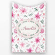 Watercolor Pink Poinsettia Leaves Christmas Seamless Pattern Lovely  Personalised Custom Name Super Soft Fleece Blanket Bed Sofa Throw