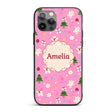 Cute Christmas Gingerbread Tree Printed Design Custom Name Protective Phone Case Mobile Cover Durable Everyday Smartphone Shock Resistant
