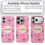 Cute Christmas Gingerbread Tree Printed Design Custom Name Protective Phone Case Mobile Cover Durable Everyday Smartphone Shock Resistant