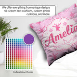 Custom Name Minimal Reindeer Snowflake Stocking Seamless Pattern Square Filled Cushion Throw Pillow Sofa Bed Home Decor Zip Washable UK Made