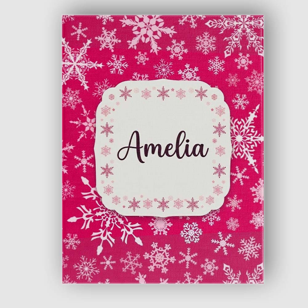 Personalised Name Classic Red White Snowflake Custom Unique Gift Idea Modern Room Accent Canvas Wall Art Print Decor Picture Ready to Hang