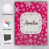 Personalised Name Classic Red White Snowflake Custom Unique Gift Idea Modern Room Accent Canvas Wall Art Print Decor Picture Ready to Hang