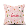 Custom Name Cute Snowman Gingerbread Candy Tree Seamless Pattern Square Filled Cushion Throw Pillow Sofa Bed Home Decor Zip Washable UK Made