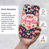 Watercolor Snowman Mittens Stars Winter Seamless Custom Name Protective Phone Case Mobile Cover Durable Everyday Smartphone Shock Resistant