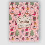 Personalised Name Cute Christmas Tree Custom  Unique Gift Idea Modern Room Accent Canvas Wall Art Print Decor Picture Ready to Hang