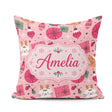 Custom Name Cute Cat Reindeer Christmas Baubles Seamless Pattern Square Filled Cushion Throw Pillow Sofa Bed Home Decor Zip Washable UK Made