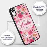 Cute Cat Reindeer Christmas Baubles Gift Seamless Custom Name Protective Phone Case Mobile Cover Durable Everyday Smartphone Shock Resistant
